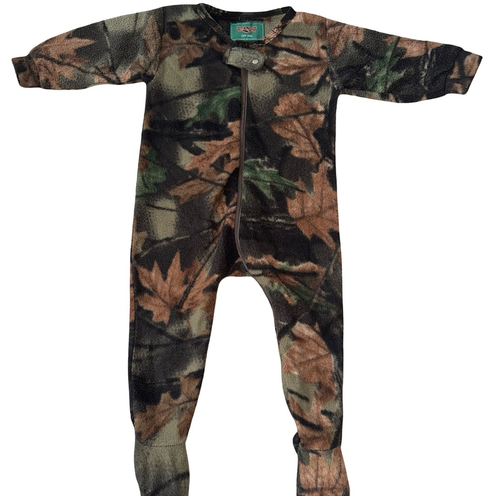 Trail Crest Infant Camouflage Fleece Bunting Sleeper Hunting Camo One Piece - Picture 2 of 5